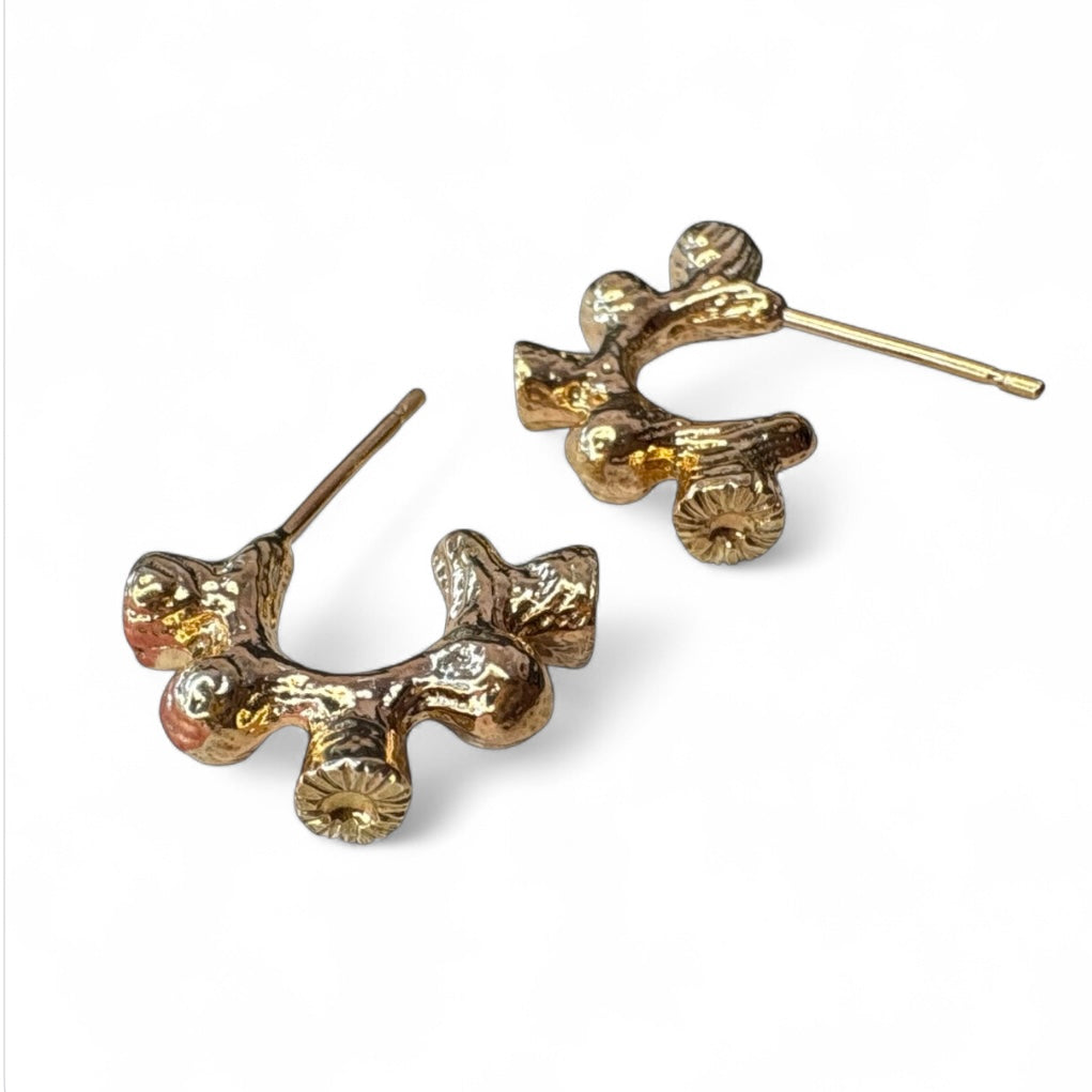 -E-T-C-H-E-D- Rose Gold Hoops -