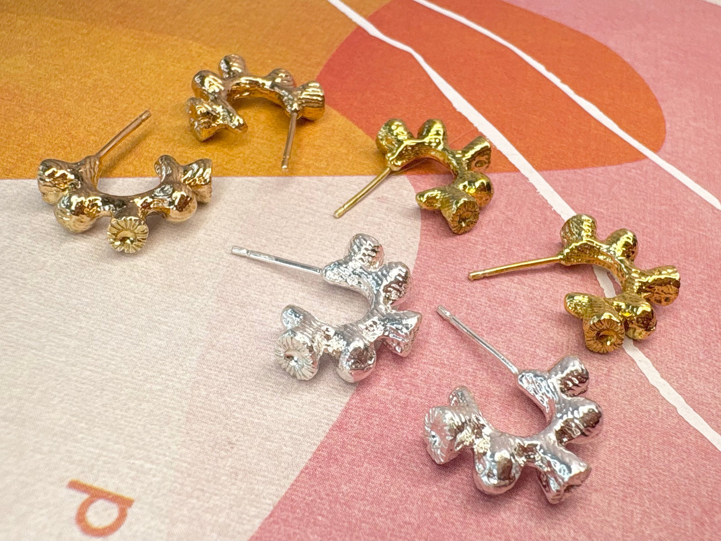 -E-T-C-H-E-D- Rose Gold Hoops -
