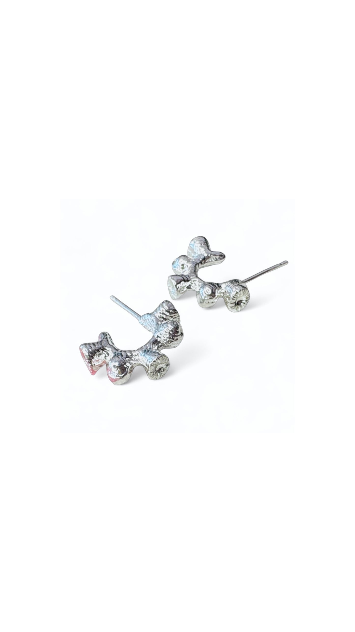 -E-T-C-H-E-D- Silver Hoops -