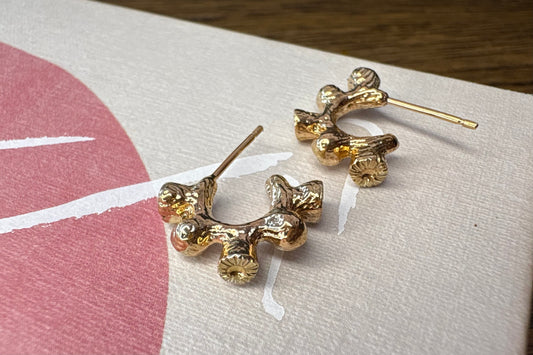 -E-T-C-H-E-D- Rose Gold Hoops -